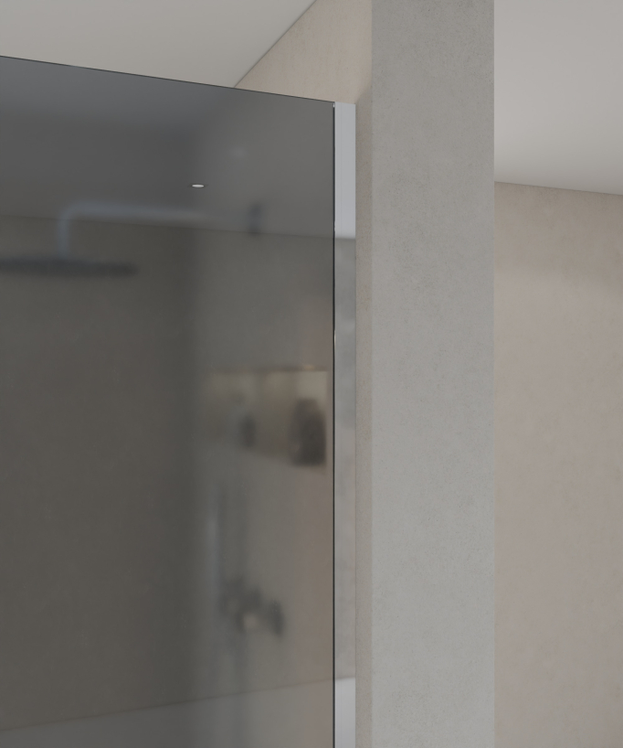 Seia Smoked Glass Shower Screen with Chrome Profile