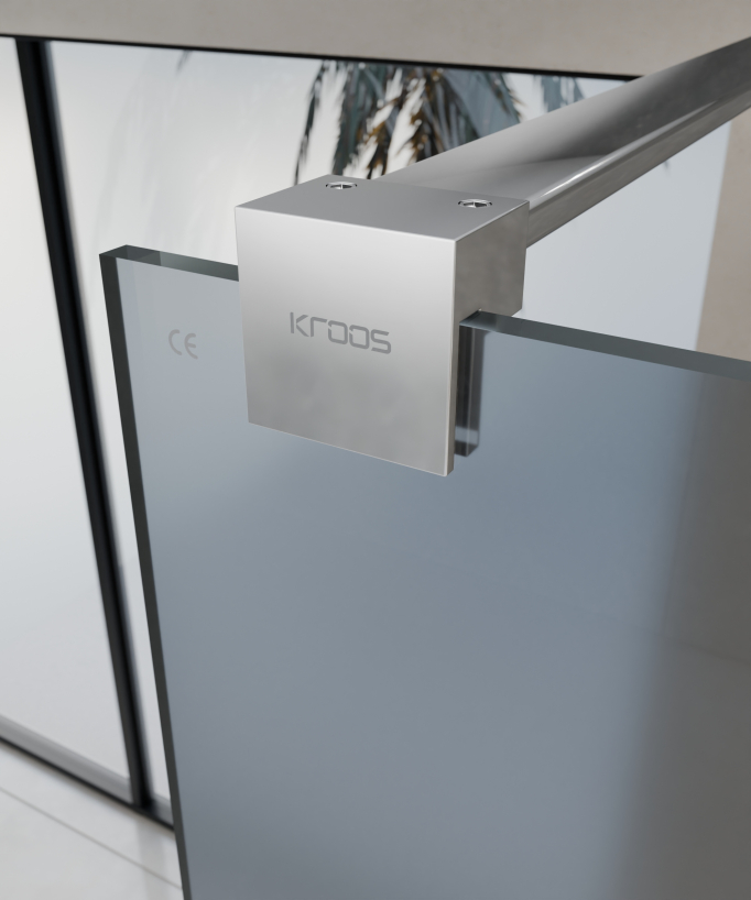 Seia Smoked Glass Shower Screen with Chrome Profile