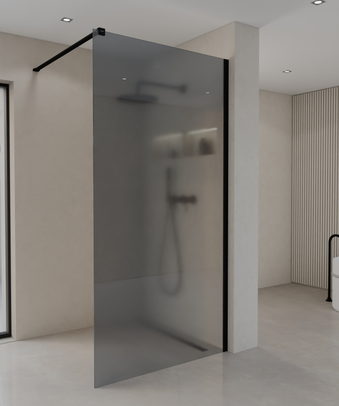 Seia Black Smoked Glass Shower Screen