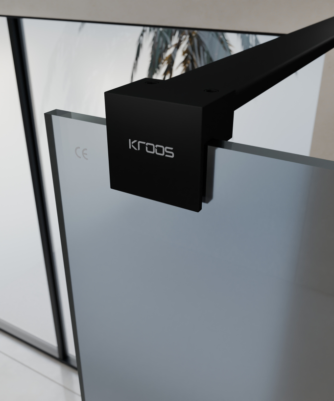 Seia Black Smoked Glass Shower Screen