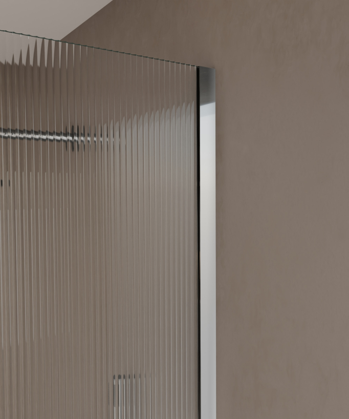Vizela Fluted Glass Shower Screen - Chrome Finish