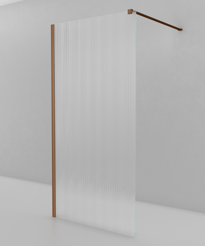 Vizela Fixed Shower Screen - Brushed Rose Gold