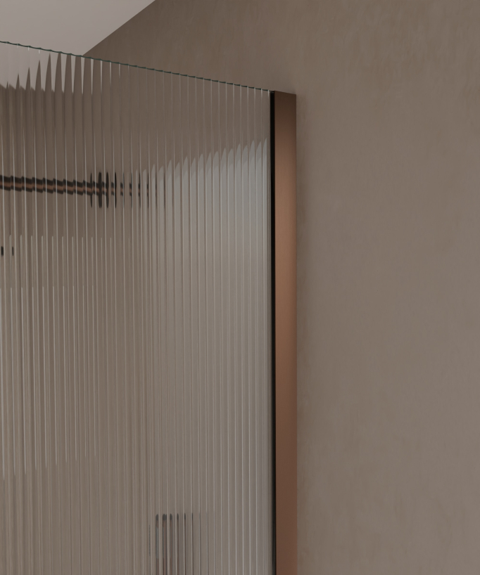 Vizela Fixed Shower Screen - Brushed Rose Gold