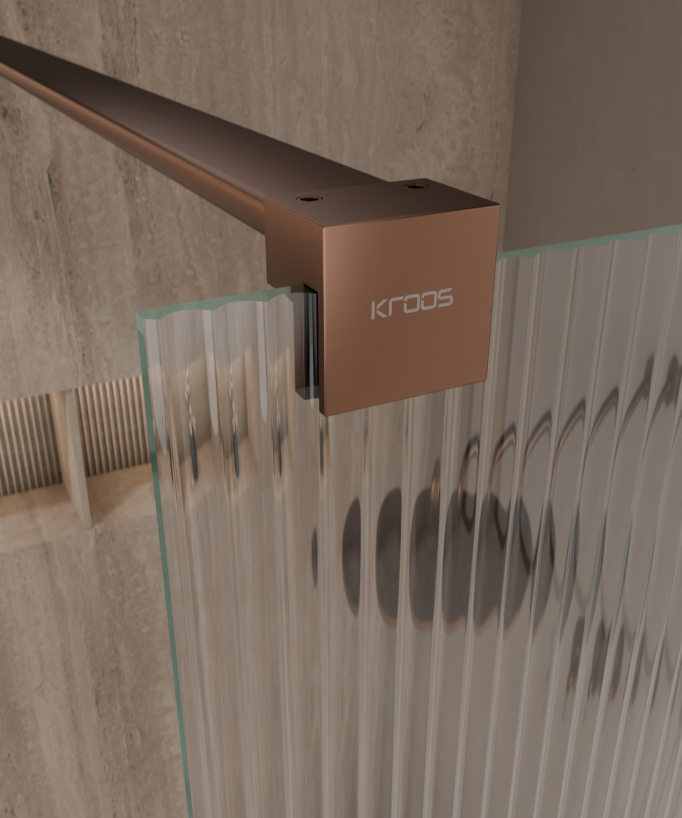 Vizela Fixed Shower Screen - Brushed Rose Gold