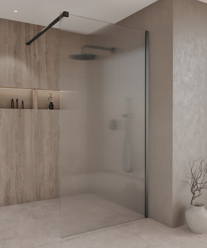 Vizela Fixed Shower Screen - Gunmetal