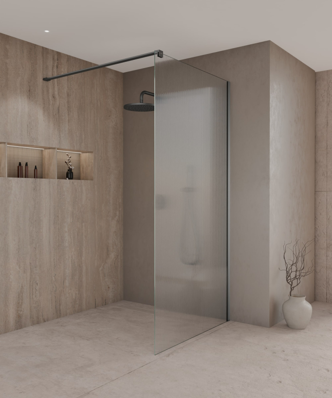 Vizela Fixed Shower Screen - Gunmetal