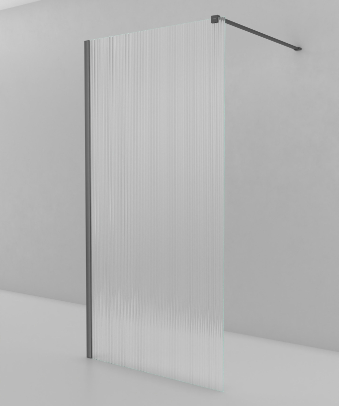 Vizela Fixed Shower Screen - Gunmetal