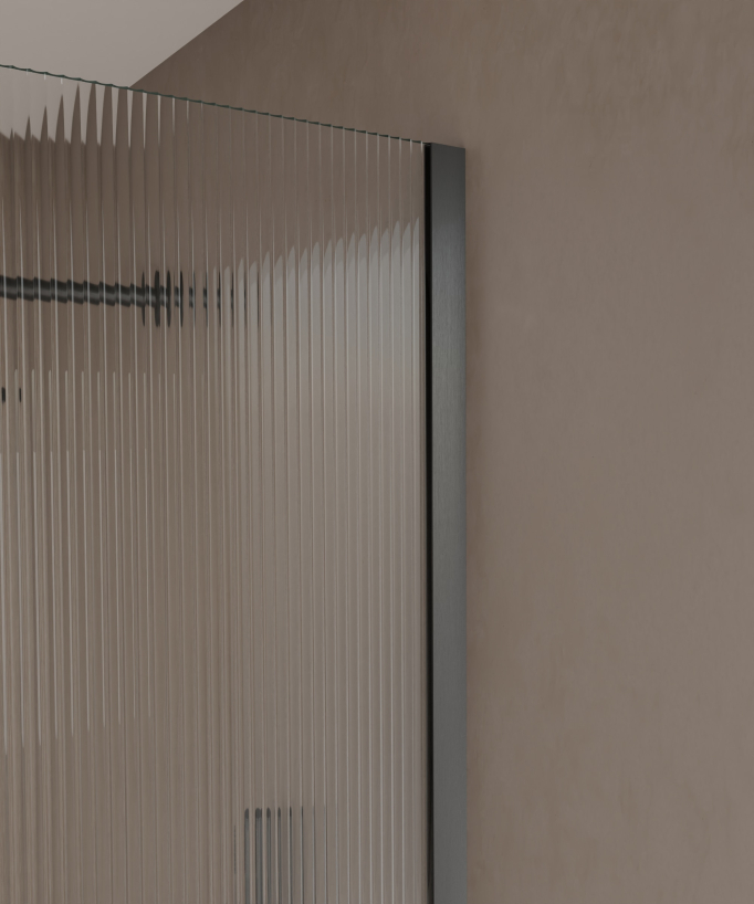 Vizela Fixed Shower Screen - Gunmetal