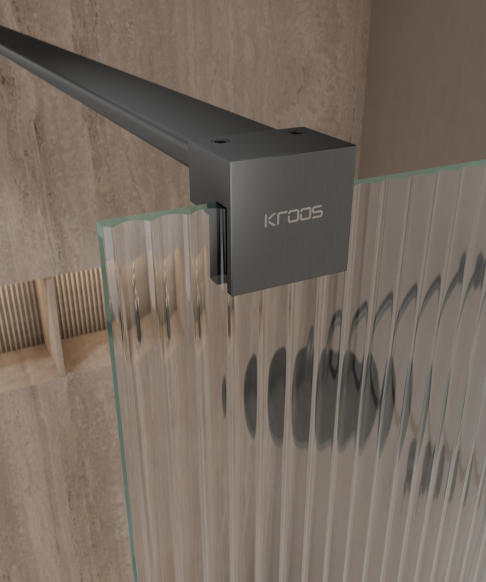 Vizela Fixed Shower Screen - Gunmetal