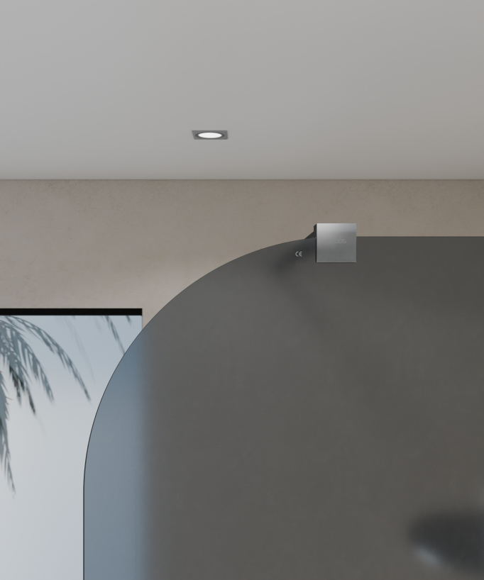 Beja Fixed Smoked Glass Shower Screen with Chrome Profile