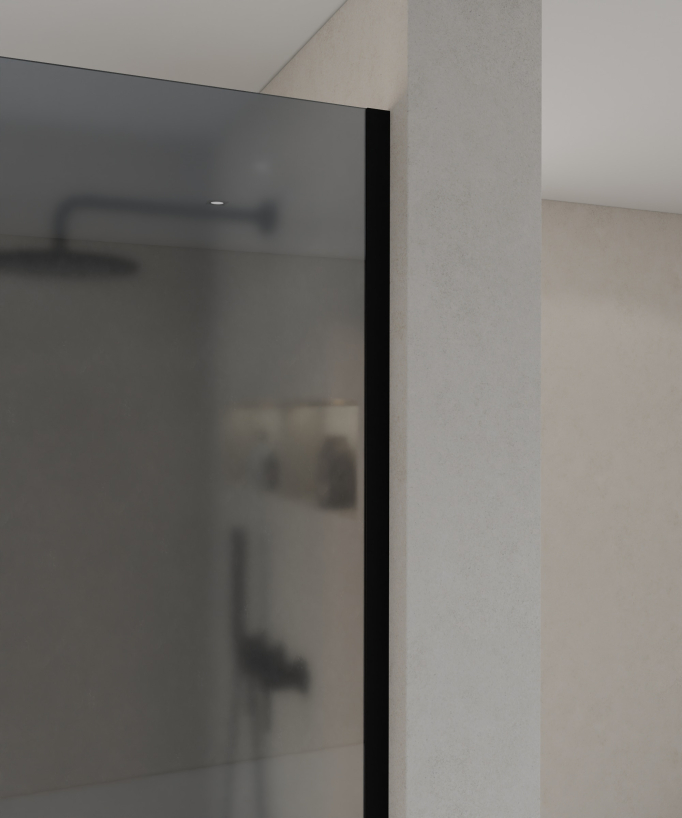 Beja Fixed Black Smoked Glass Shower Screen