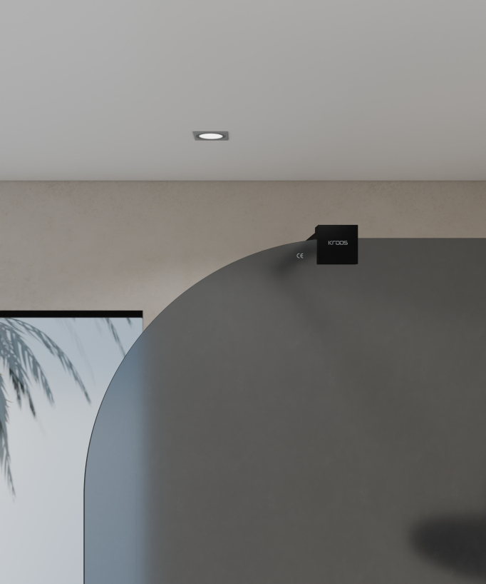 Beja Fixed Black Smoked Glass Shower Screen