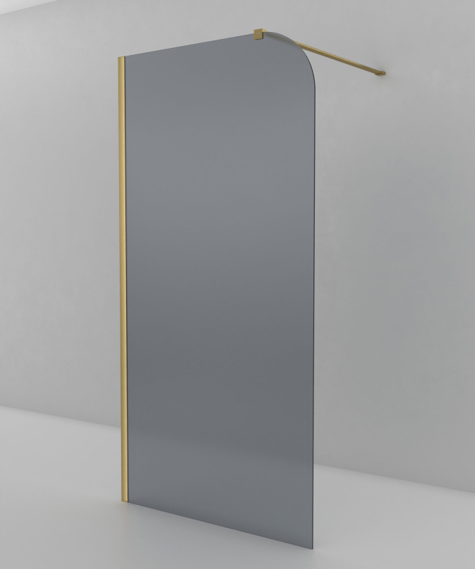 Beja Smoked and Brushed Gold Shower Screen