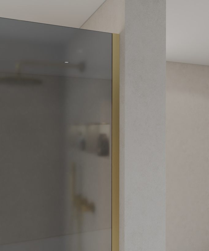 Beja Smoked and Brushed Gold Shower Screen