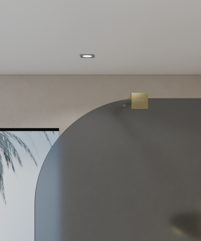 Beja Smoked and Brushed Gold Shower Screen