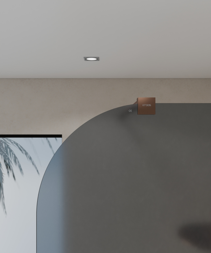 Beja Smoked Glass Shower Screen - Brushed Rose Gold Finish