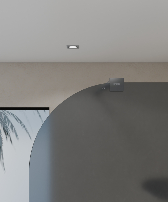 Beja Fixed Smoked Glass Shower Screen with Gunmetal Profile