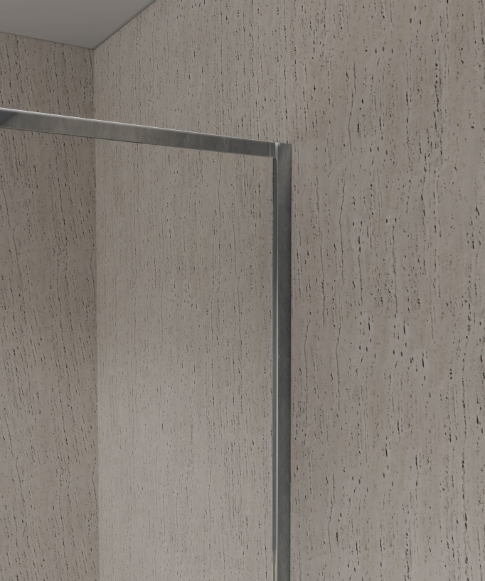 Guadra Fixed Bath Screen - Chrome Frame