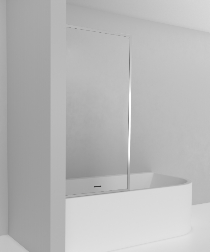 Guadra Fixed Bath Screen - Chrome Frame