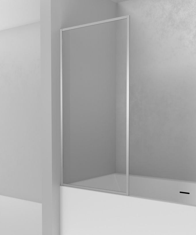 Guadra Fixed Bath Screen - Chrome Frame