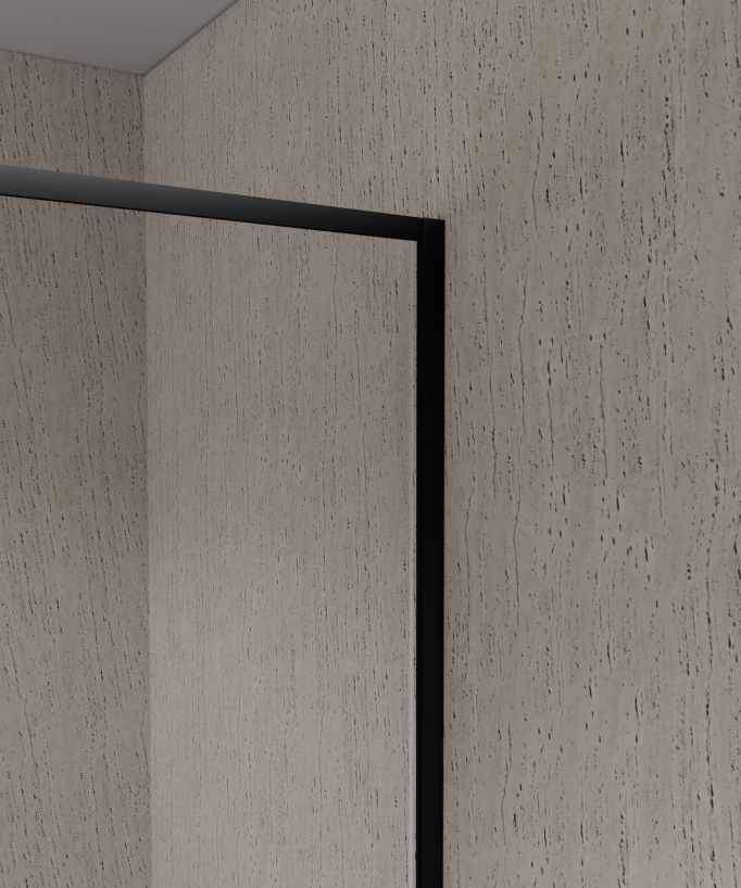 Guadra Fixed Bath Screen - Black