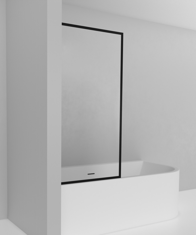 Guadra Fixed Bath Screen - Black