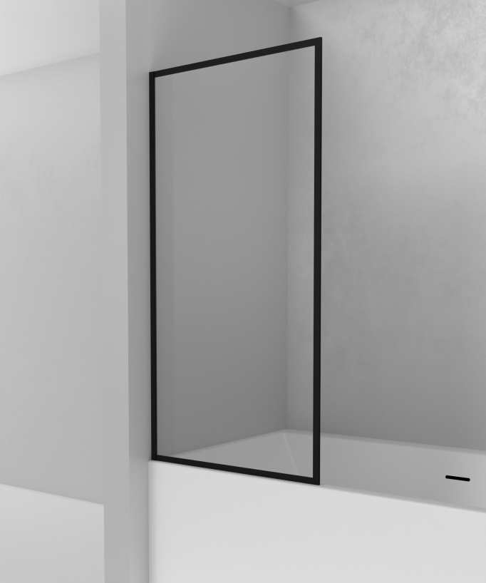 Guadra Fixed Bath Screen - Black
