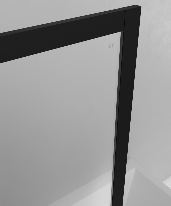 Guadra Fixed Bath Screen - Black