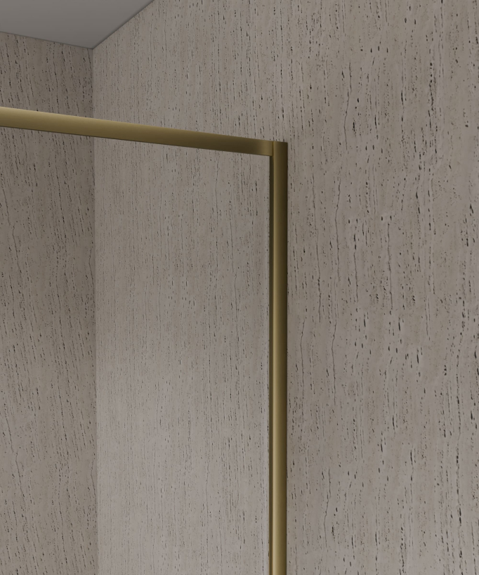 Guadra Fixed Bath Screen - Brushed Gold - 70 or 80 cm