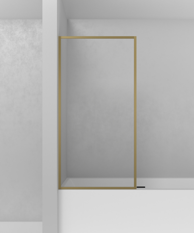 Guadra Fixed Bath Screen - Brushed Gold - 70 or 80 cm