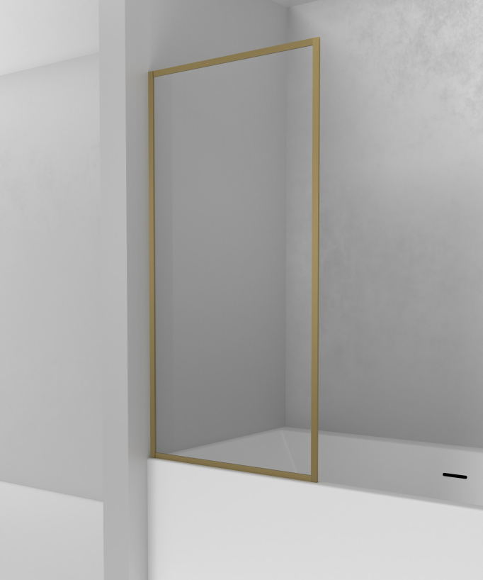 Guadra Fixed Bath Screen - Brushed Gold - 70 or 80 cm
