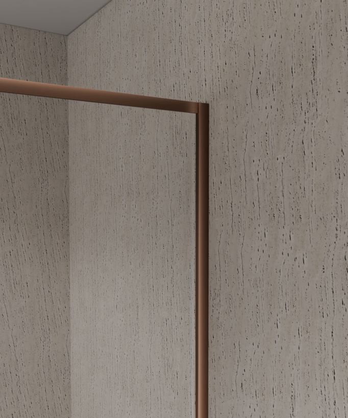 Guadra Fixed Bath Screen - Brushed Rose Gold