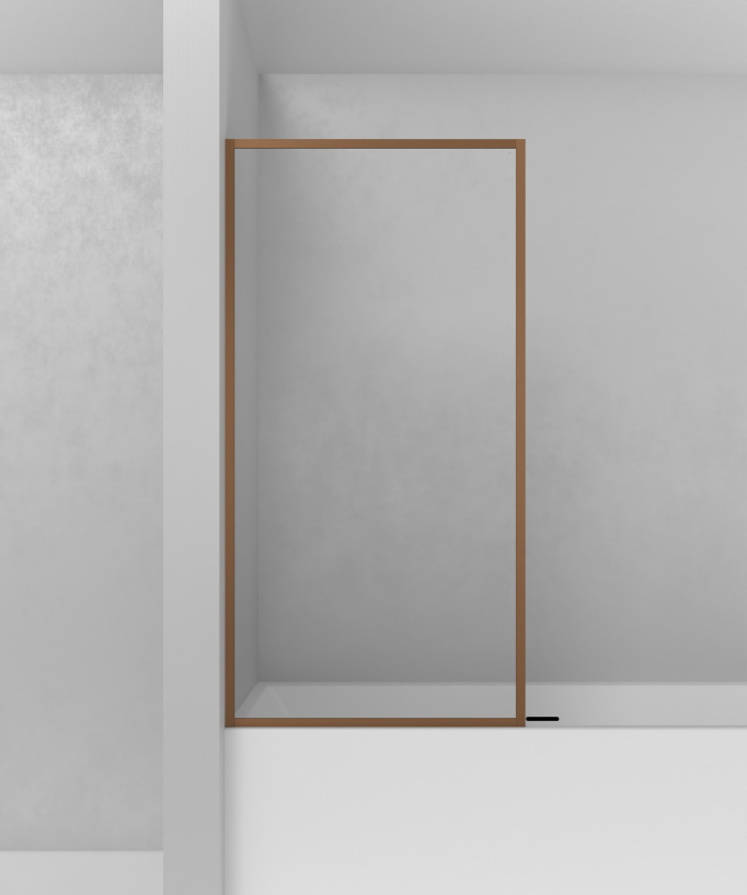 Guadra Fixed Bath Screen - Brushed Rose Gold