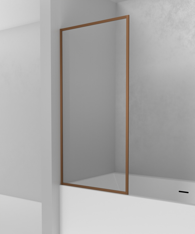 Guadra Fixed Bath Screen - Brushed Rose Gold