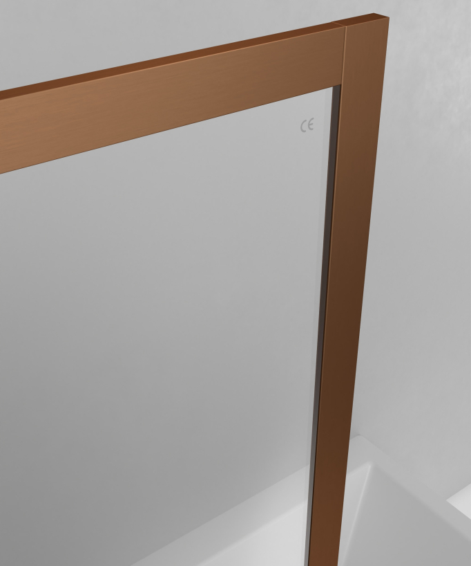 Guadra Fixed Bath Screen - Brushed Rose Gold