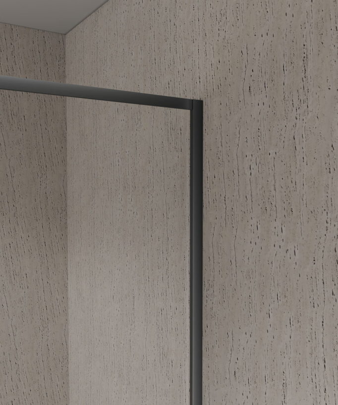 Guadra Fixed Bath Screen - Gunmetal Frame