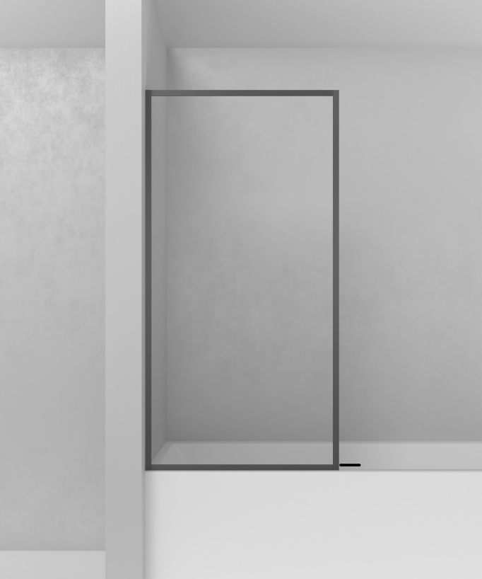 Guadra Fixed Bath Screen - Gunmetal Frame