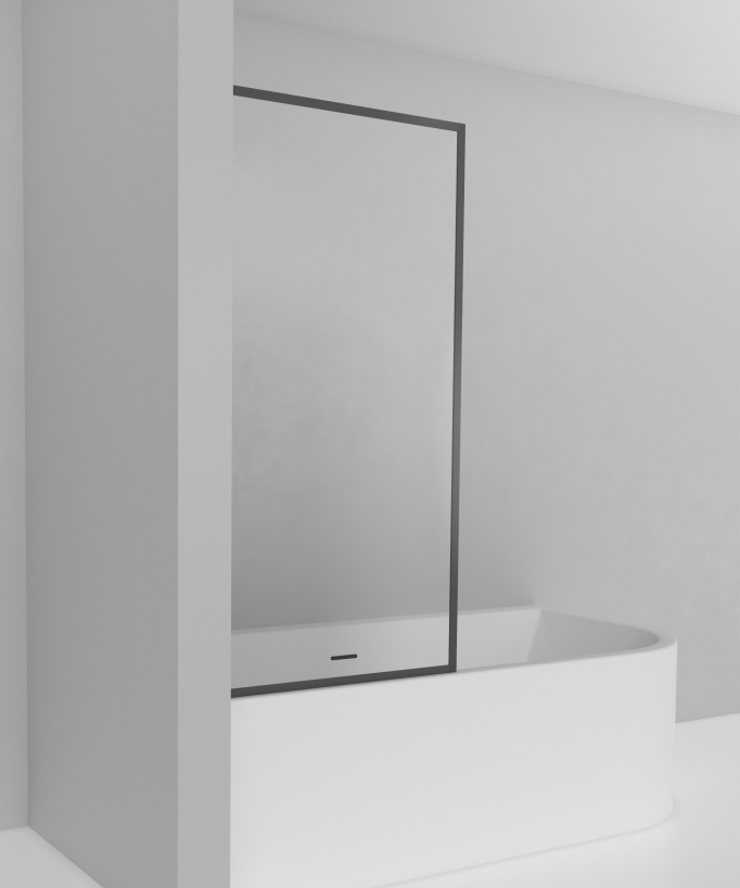 Guadra Fixed Bath Screen - Gunmetal Frame