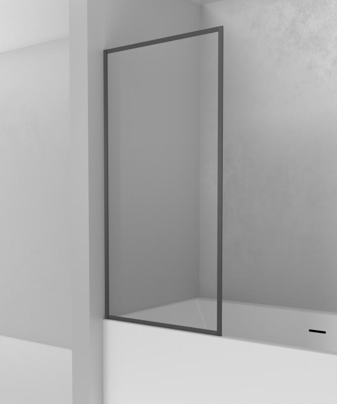 Guadra Fixed Bath Screen - Gunmetal Frame