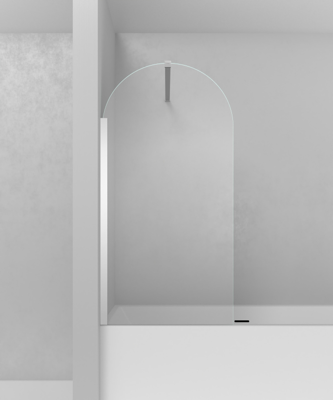 Leira Fixed Bath Screen - Chrome - 70 x 140 cm