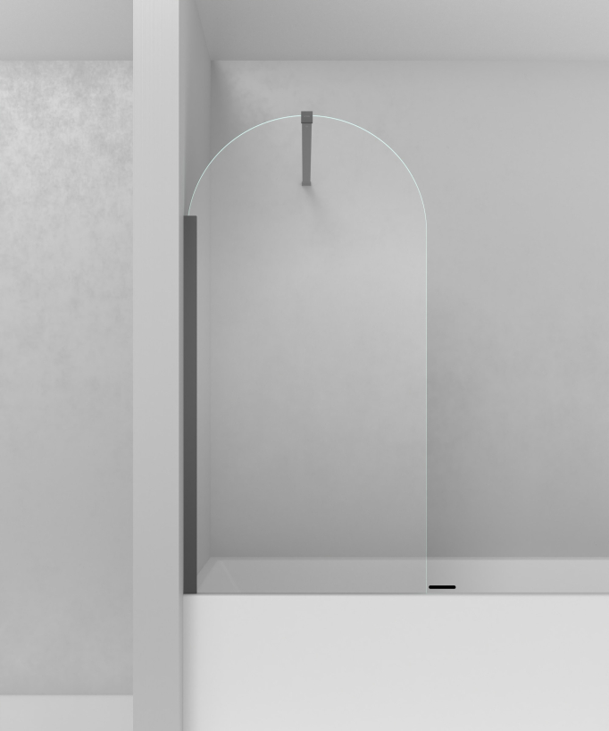 Leira Arch Fixed Bath Screen - Gunmetal - 70 x 140 cm