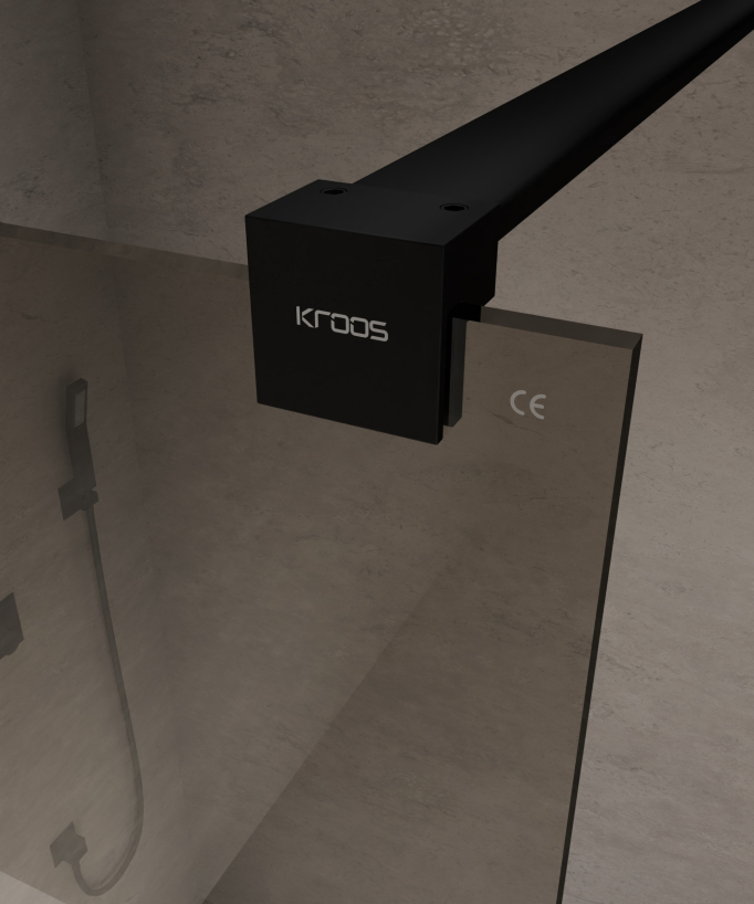 Mira Smoked Coffee Glass Shower Screen - Black Profile