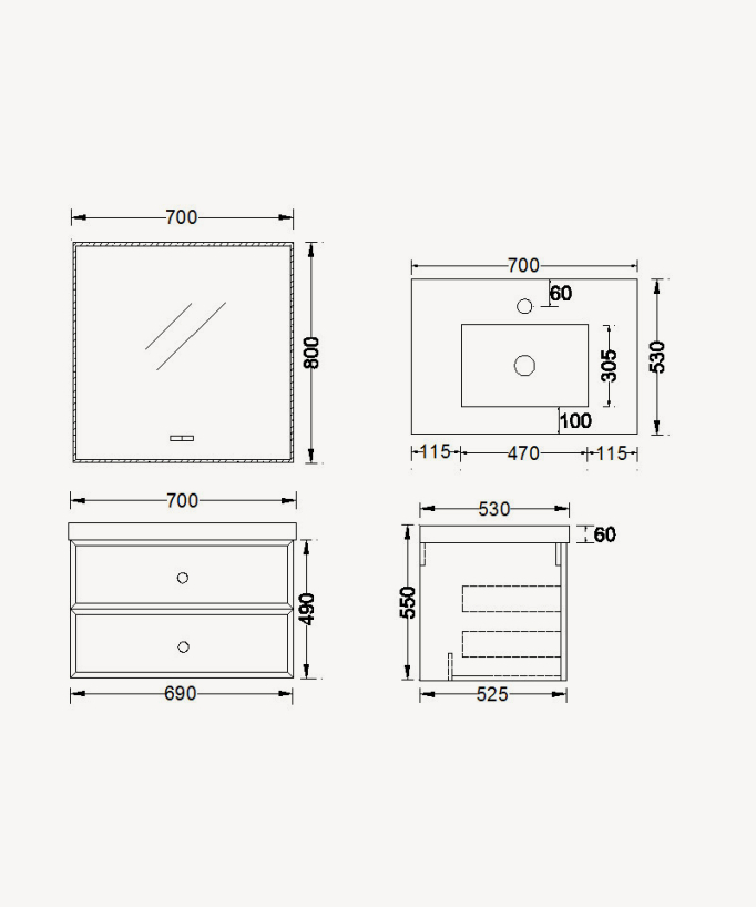 Delhi Bathroom Vanity Unit - Orange