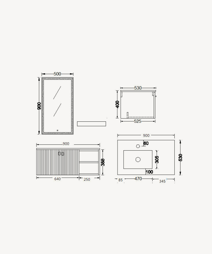 Bombay Bathroom Vanity Unit - Orange