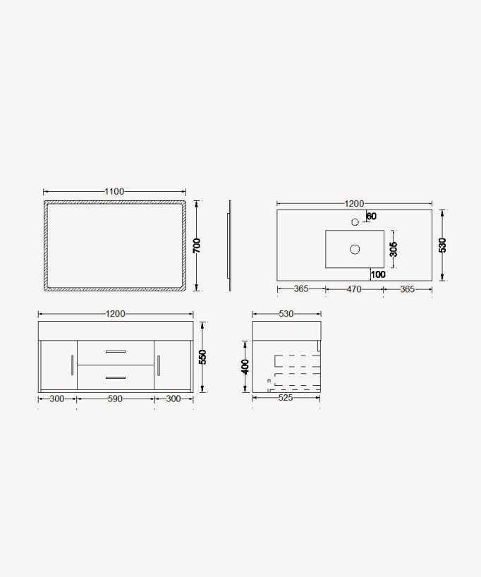 Bangalore Bathroom Vanity Unit - Blue - 120 cm