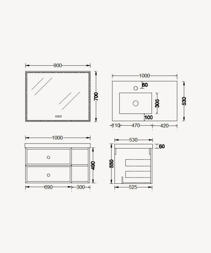 Delhi Bathroom Vanity Unit - Orange