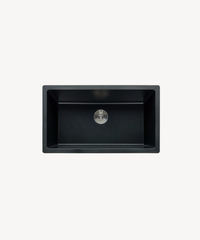 Arum 790mm Kitchen Sink - Matte Black Granite