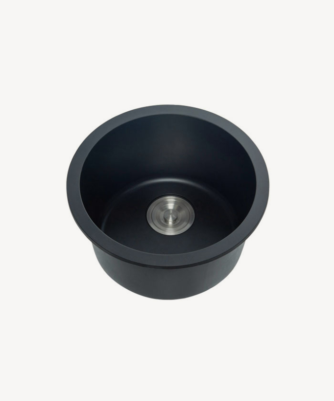 Ebène 420mm Round Sink - Black Granite