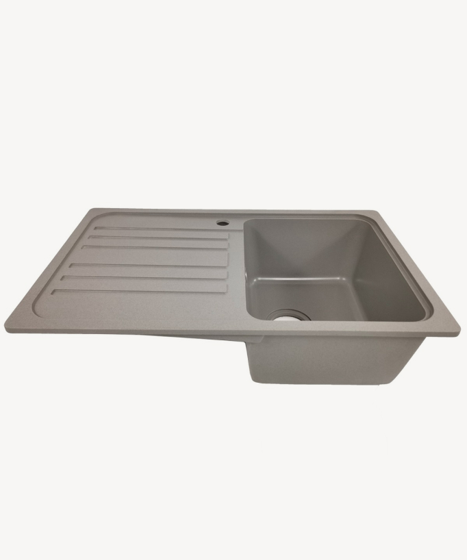 Galanthus 1000mm Kitchen Sink with Drainer - Cement Grey