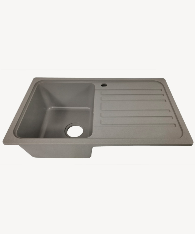 Galanthus 1000mm Kitchen Sink with Drainer - Cement Grey